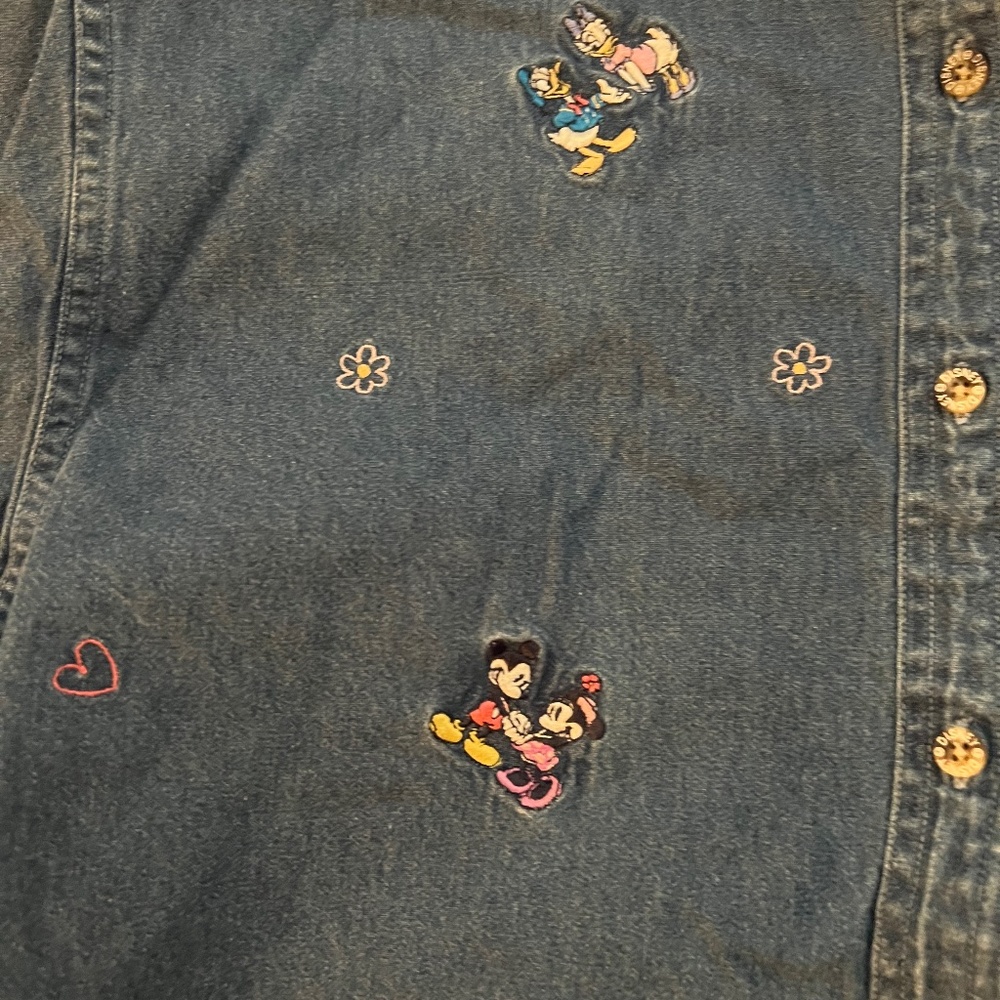 Long sleeve Disney button up denim shirt
